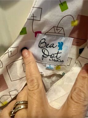 Bea Dot by ModCloth Off white Dress with Tea Bag print  Yellow, Brown, Green etc